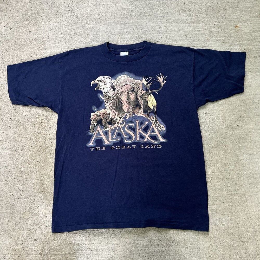 Vintage Prairie Mountain The Great Alaska Single Stitch Nature Size XL T Shirt